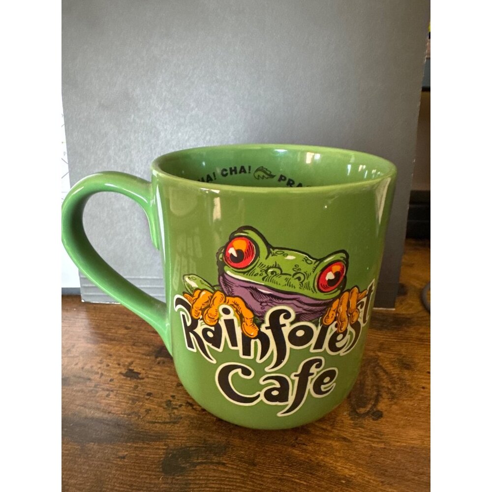 Vintage Rainforest Cafe Mug Green Tree Frog Oversized